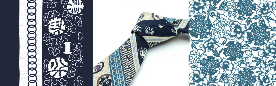Katagami, Katazome, and Olaf Olsson Neckties and Batwing Bow Ties